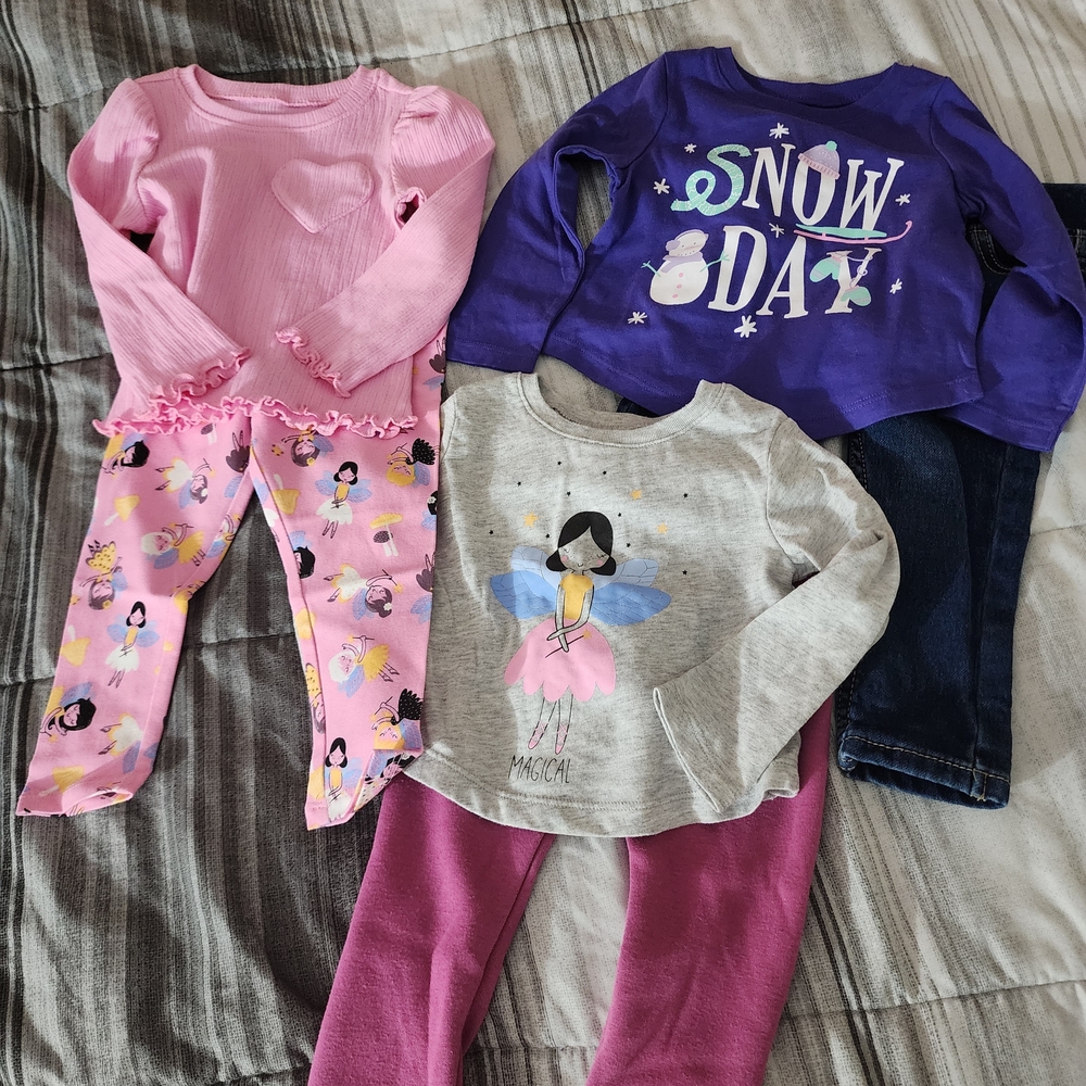 Girls' Long Sleeve Tops and Pants Set
